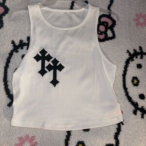 WHITE CROPPED TANK